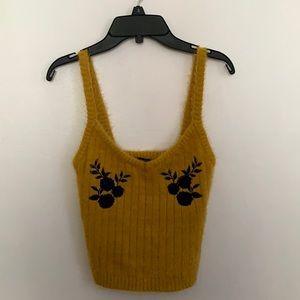 Furry Yellow Crop Top